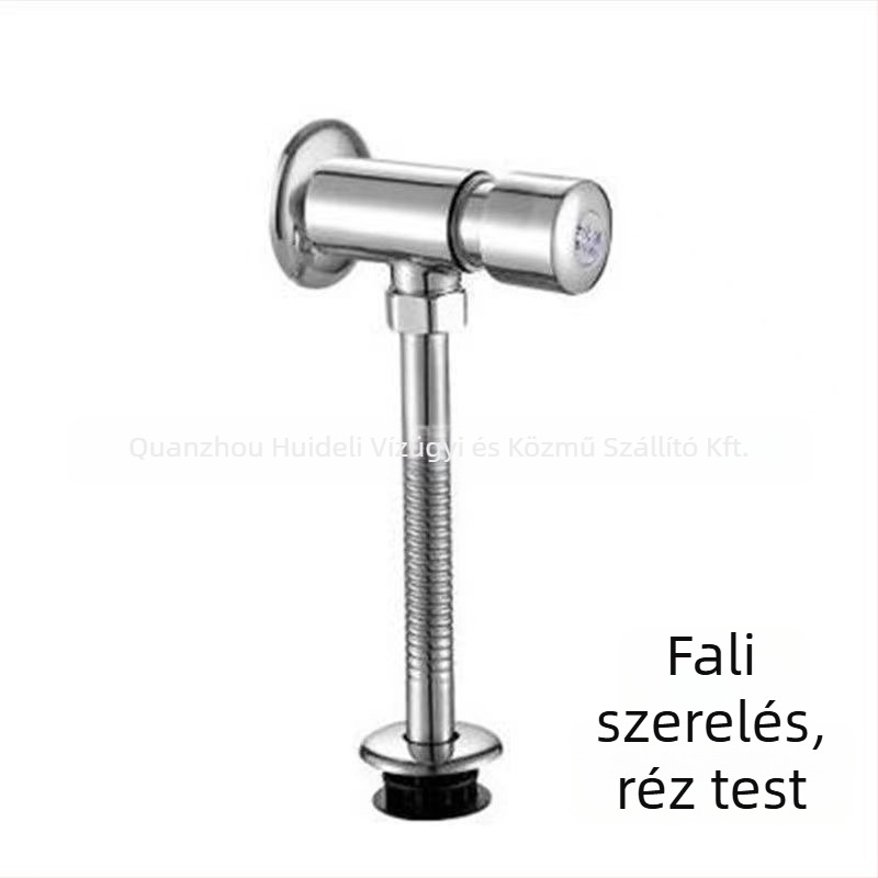 Urinalis öblítő szelep, réz testtel, Kaidi Dragon, kézi működtetés, késleltetett záródás, DN15–DN25, nyomás 0–1.2 bar, öblítési idő 1–3 s