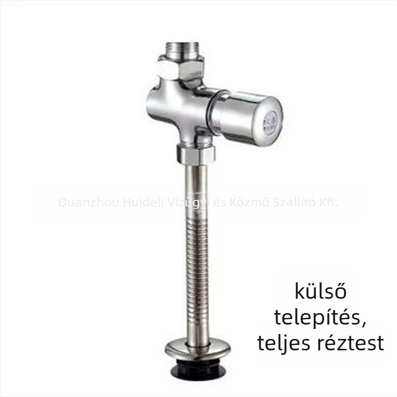 Urinalis öblítő szelep, réz testtel, Kaidi Dragon, kézi működtetés, késleltetett záródás, DN15–DN25, nyomás 0–1.2 bar, öblítési idő 1–3 s