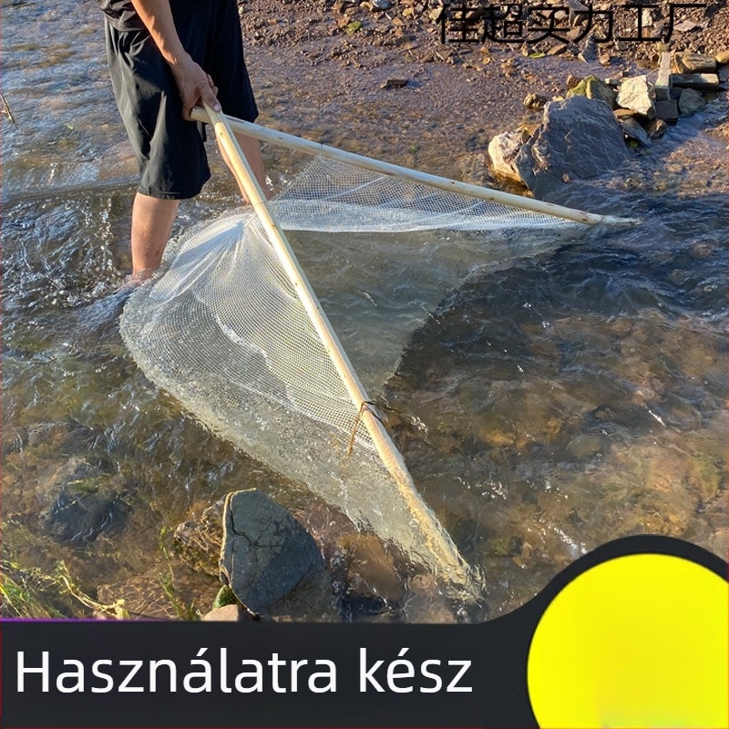 Hagyományos emelőháló a garnéla, hal, csiga és kagyló fogására — Származás: Új-Zéland