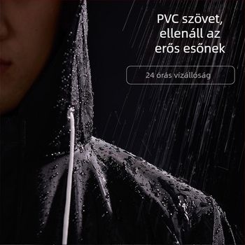 Motorkerékpár esőruha poncsó szett: elválasztott esőkabát és esőnadrág, PVC anyag, felnőtt, 1 személy