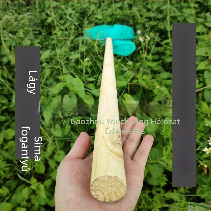 Dupla keretes horgász háló fa nyéllel, durva szemű, nem zsugorodik