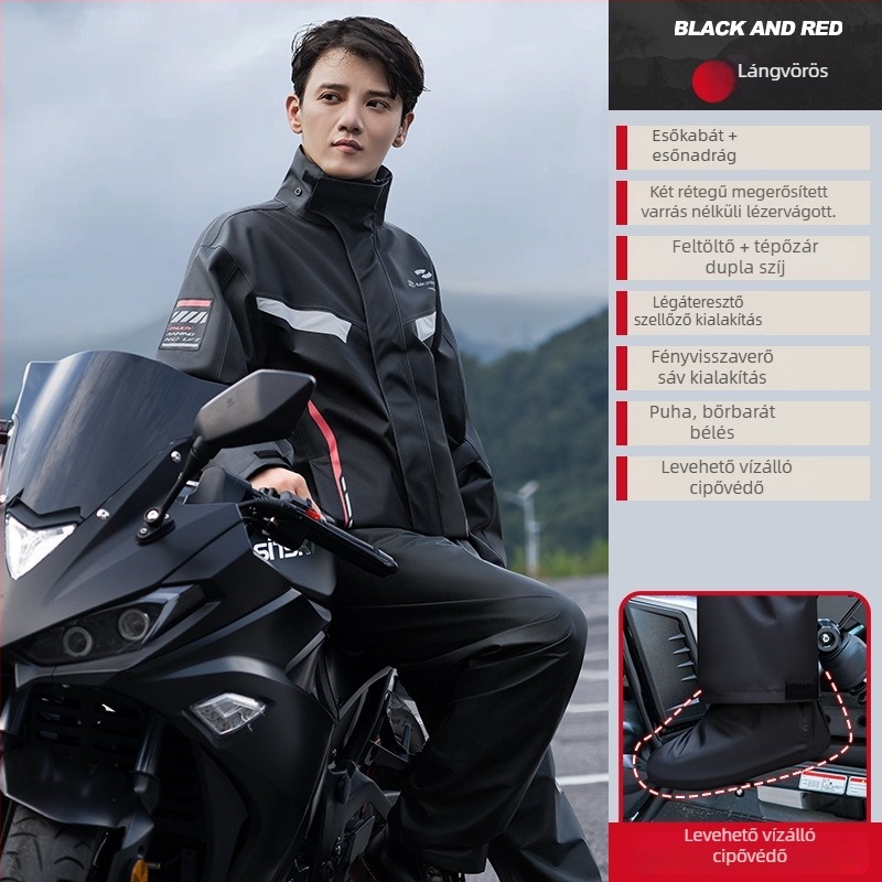 Motorkerékpár esőponcho készlet - Heavy Rain, Chun Ya szövet 22 denier PVC bevonattal, felnőtt, 1 személy, testreszabható és logó