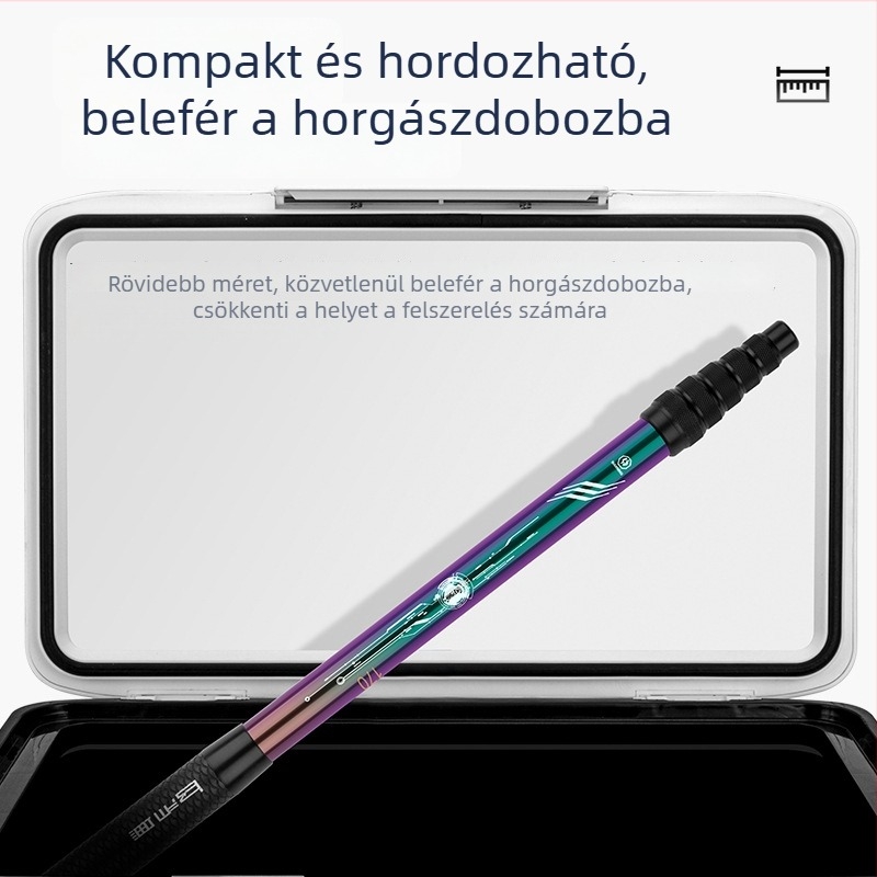 Teleszkópos karbon merítőpálca – mini rövid szakasz, kaméleon dizájn, ultra-kemény versenyhorgászathoz