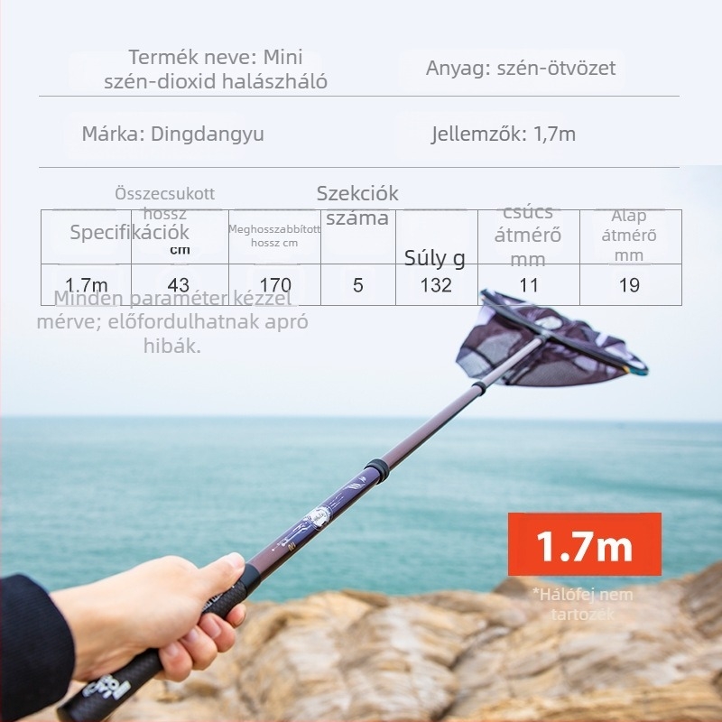 Teleszkópos karbon merítőpálca – mini rövid szakasz, kaméleon dizájn, ultra-kemény versenyhorgászathoz