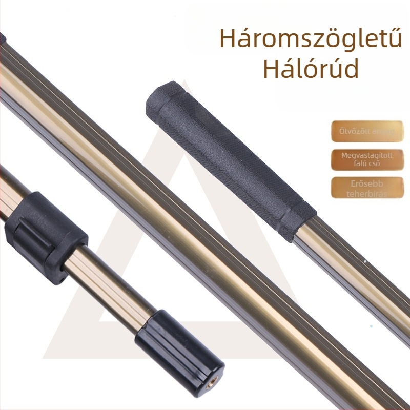 Alumínium ötvözetből készült háromszög alakú hálóbot fém fejjel, állítható hosszúságú