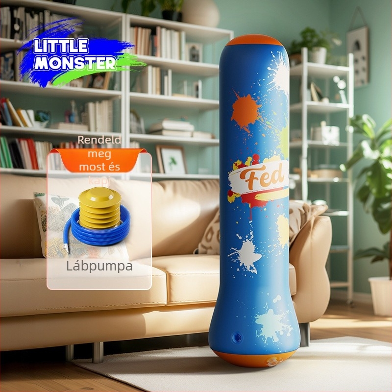 Gyermekeknek szóló felfújható boxoló oszlop, PVC, függőleges kialakítás, 0.36 kg, modell FED-QJZ-00-01