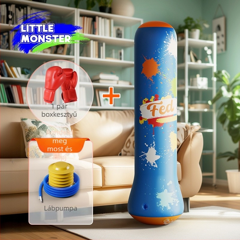 Gyermekeknek szóló felfújható boxoló oszlop, PVC, függőleges kialakítás, 0.36 kg, modell FED-QJZ-00-01