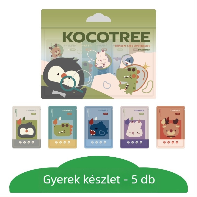 Egyszer használatos PE poncsó egy személyre – gyermek esőkabát túrázáshoz, Kocotree
