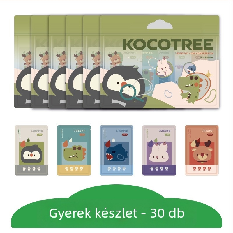 Egyszer használatos PE poncsó egy személyre – gyermek esőkabát túrázáshoz, Kocotree