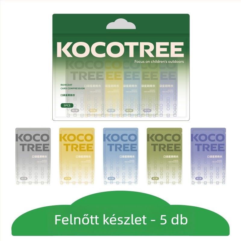 Egyszer használatos PE poncsó egy személyre – gyermek esőkabát túrázáshoz, Kocotree