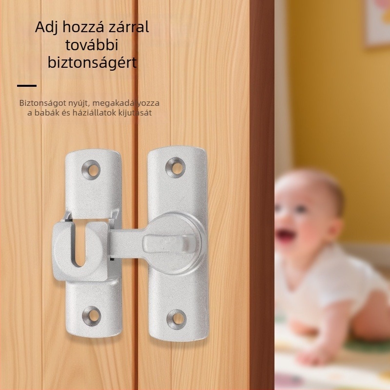 Ajtózár cinkötvözetből, A típusú csap, Univerzális zár, Elektroplakált felület, 90°/180° szögek