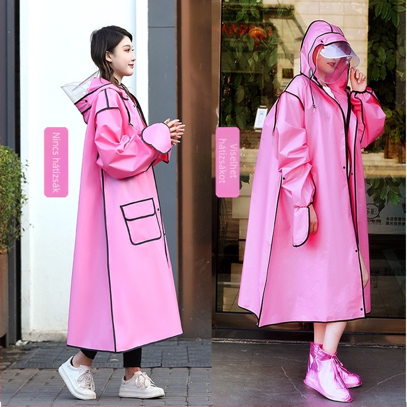 Felnőtt esőponcsó — hosszú esőkabát, EVA anyag, motorkerékpár/elektronikus kerékpár poncsó, 1 személy