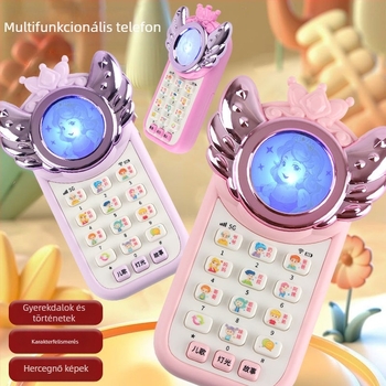 Hercegnő témájú oktató játéktelefon gyerekeknek – villanófények, zene és hang, műanyag test, lítium elemmel működik, 4–6 éveseknek, fejleszti a látást, a kognitív és finommotoros készségeket