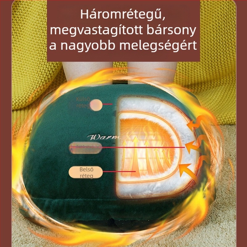 Töltővel működő lábfűtő téli melegítéshez – ágyban használható melegvizes palack