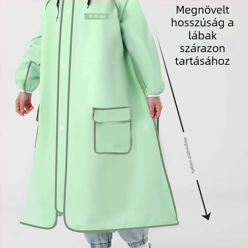 Gyerekeknek készült esőponcsó, teljes testet lefedő, kerékpárral közlekedéshez az iskolába