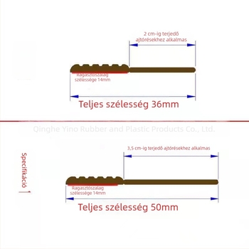 Megvastapított ajtókeret alatti tömítő szalag önálló akril hátlappal, fa ajtókhoz, tolóablakokhoz és üvegajtókhoz