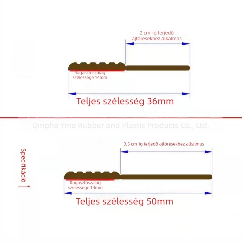 Megvastapított ajtókeret alatti tömítő szalag önálló akril hátlappal, fa ajtókhoz, tolóablakokhoz és üvegajtókhoz
