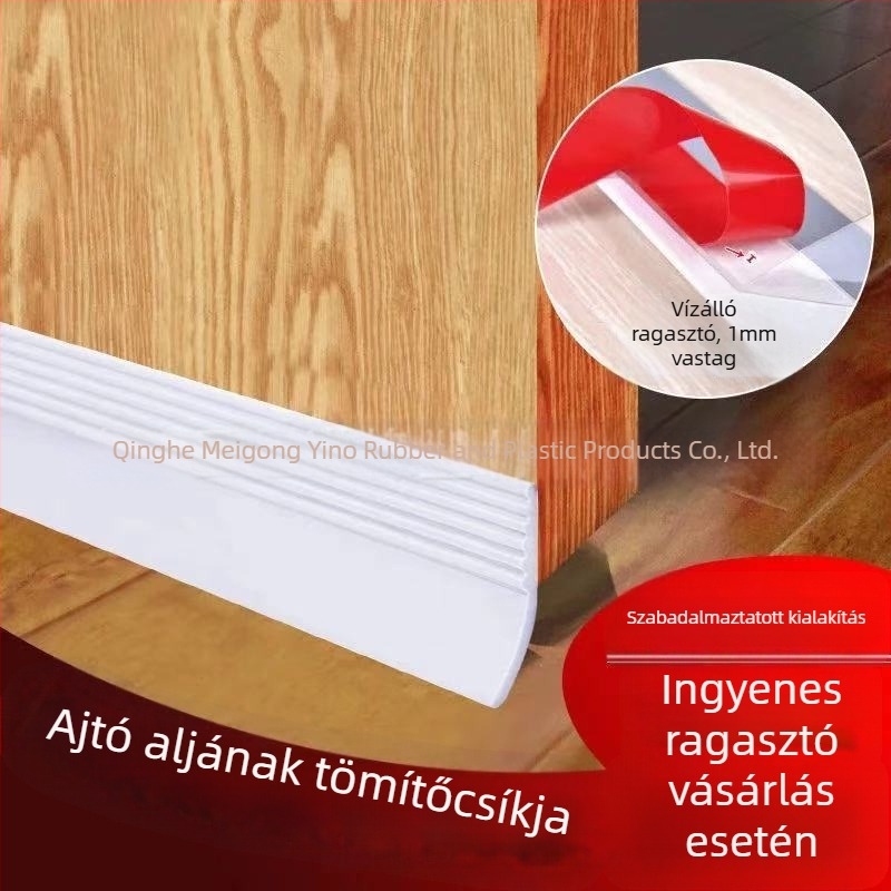 Megvastapított ajtókeret alatti tömítő szalag önálló akril hátlappal, fa ajtókhoz, tolóablakokhoz és üvegajtókhoz