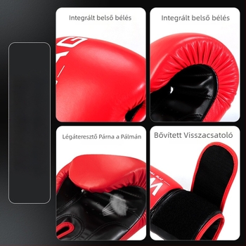 Boxkesztyűk Wusage/Sage – PU beépített bélés, kézzel varrott kivitel, 600 g, modell WSR-ZM147