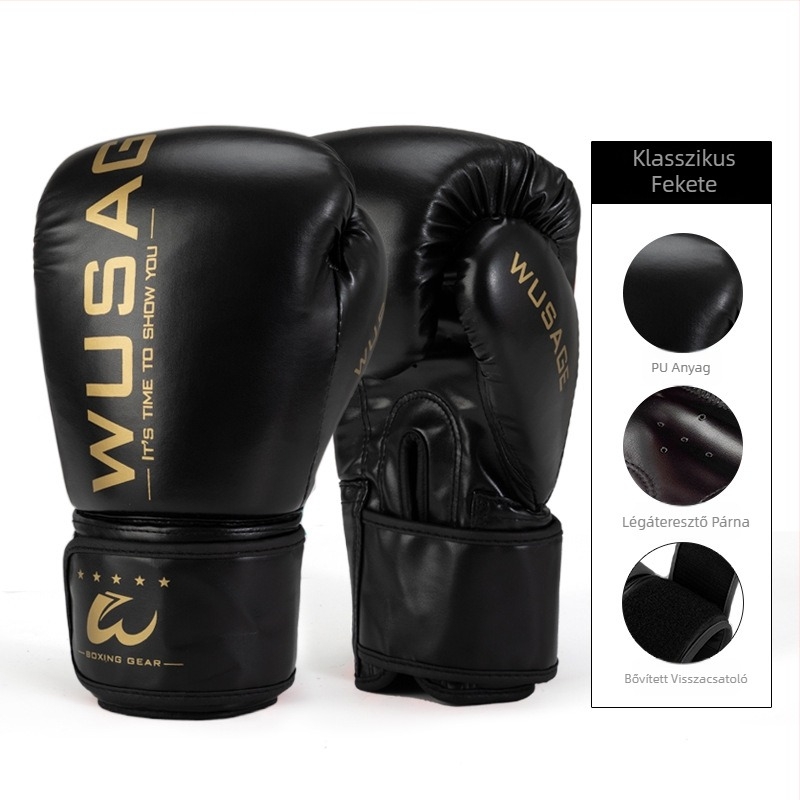 Boxkesztyűk Wusage/Sage – PU beépített bélés, kézzel varrott kivitel, 600 g, modell WSR-ZM147