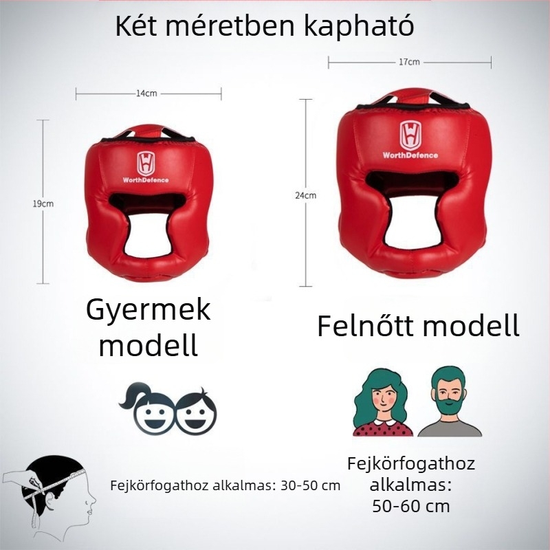 Worthdefence boksz fejvédő felnőtteknek és gyerekeknek, arcvédő sisak, Taekwondo és Sanda fejvédő, fejvédő edzéshez küzdősportokhoz