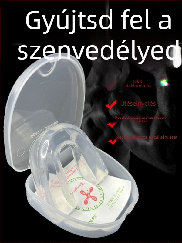 Átlátszó fogvédő felnőtteknek bokszhoz és küzdősportokhoz – Muay Thai, Sanda, Taekwondo, kosárlabda