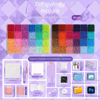 Teljes 2,6 mm-es 3D gyöngy készlet eszközökkel, dobozos DIY készlet és gyöngyanyag csomag