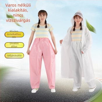 EVA eső nadrág és esőkabát, vastított, újrahasználható, uniszex, túrázásra és raftingra, poncho felosztott típusú nagy esőkhöz