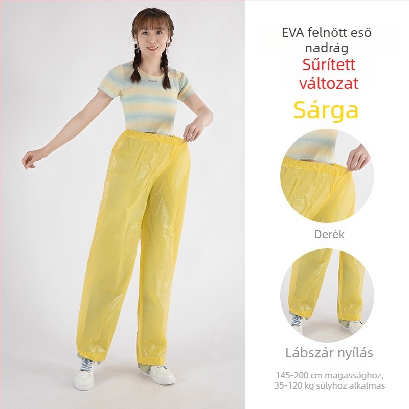EVA eső nadrág és esőkabát, vastított, újrahasználható, uniszex, túrázásra és raftingra, poncho felosztott típusú nagy esőkhöz