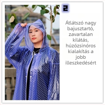 Uniszex két darabos esőruha (esőkabát és esőnadrág), vízálló PVC, 18S anyag, vastag PVC réteg