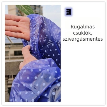 Uniszex két darabos esőruha (esőkabát és esőnadrág), vízálló PVC, 18S anyag, vastag PVC réteg