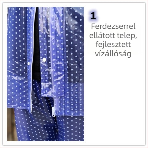 Uniszex két darabos esőruha (esőkabát és esőnadrág), vízálló PVC, 18S anyag, vastag PVC réteg
