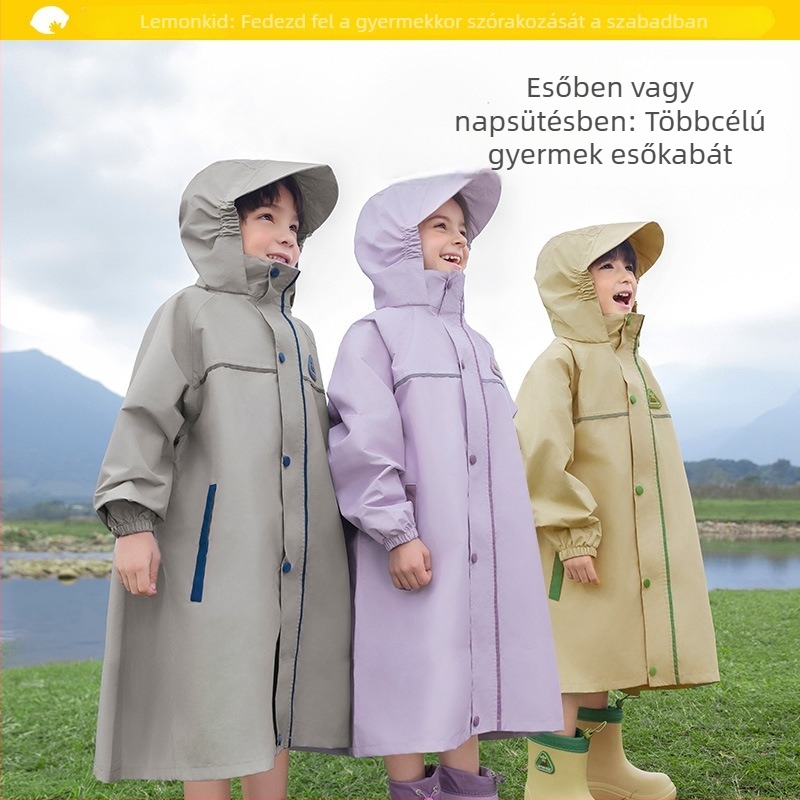 Lemonkid Lemon Baby gyerek esőponcsó hátizsákkal, fiúknak és lányoknak, első osztályos tanulóknak