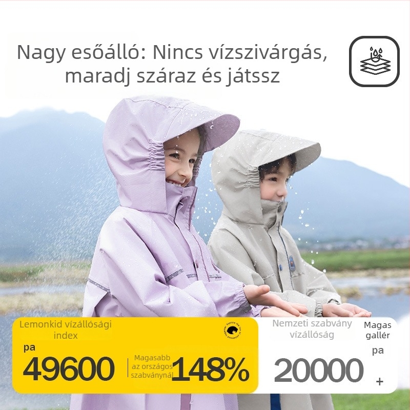 Lemonkid Lemon Baby gyerek esőponcsó hátizsákkal, fiúknak és lányoknak, első osztályos tanulóknak