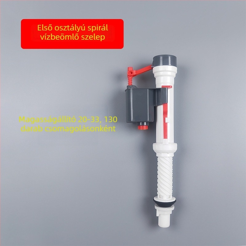 Falihoz szerelt WC tartály – régi stílusú osztott bemeneti és lefolyó szelepek, műanyag, kézi öblítés vezérlés