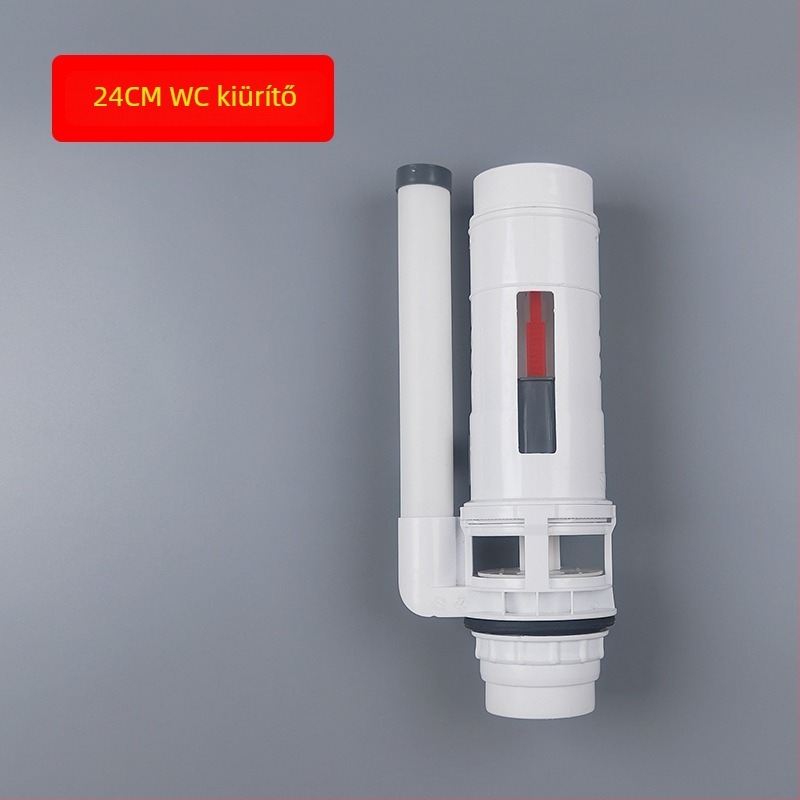 Falihoz szerelt WC tartály – régi stílusú osztott bemeneti és lefolyó szelepek, műanyag, kézi öblítés vezérlés