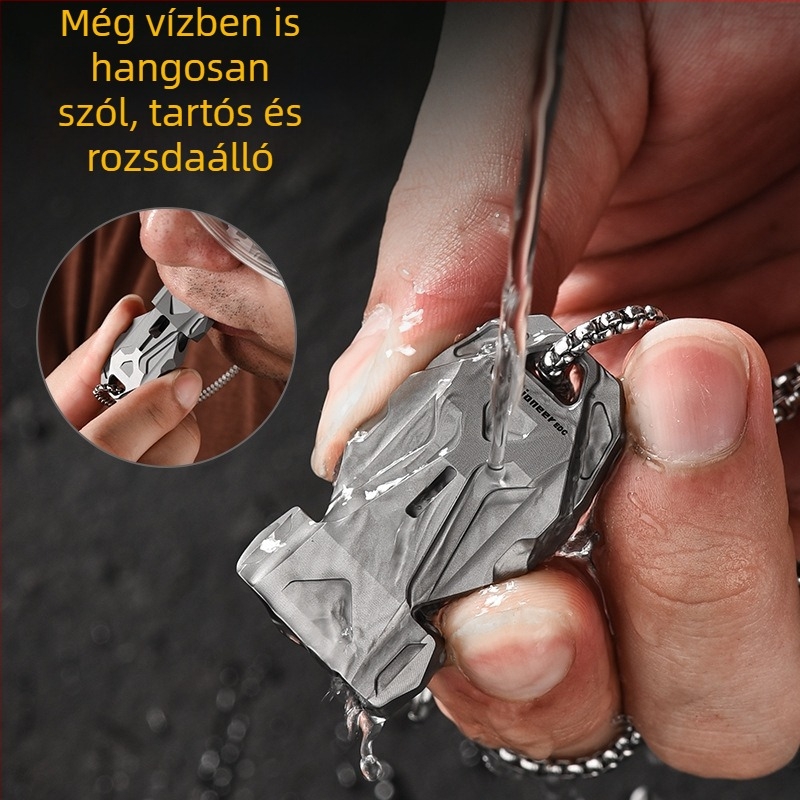 Túlélő síp titánötvözetből – kültéri vészjelzés 500 m-ig, Pioneer EDC