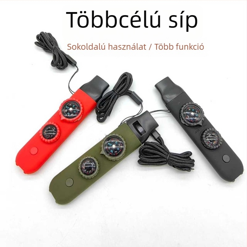 Speed kültéri 7 az 1-ben túlélési síp LED világítással, hőmérővel és iránytűvel