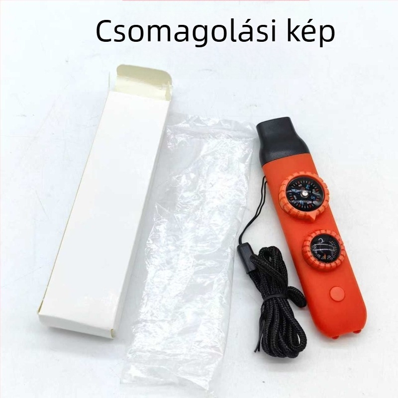 Speed kültéri 7 az 1-ben túlélési síp LED világítással, hőmérővel és iránytűvel