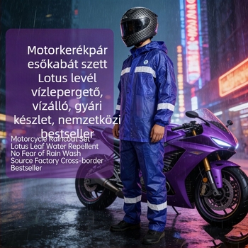 Lovagló esőkabát szétválasztott dizájnnal, viharra védő, felnőtteknek (PVC anyag, 20D, vastag)