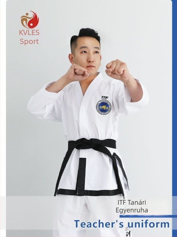 Taekwondo verseny edzőruha, uniszex, poliészter anyag belső pamut bélés, 100% poliészter