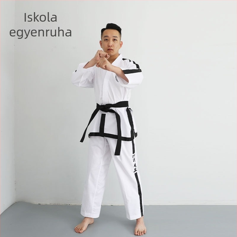 Taekwondo verseny edzőruha, uniszex, poliészter anyag belső pamut bélés, 100% poliészter