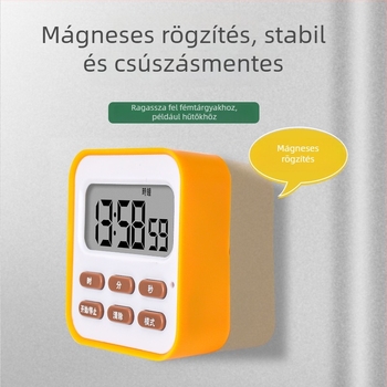 Elektronikus visszaszámláló időzítő ébresztővel tanuláshoz, LCD kijelző, műanyag ház, akkumulátoros működés