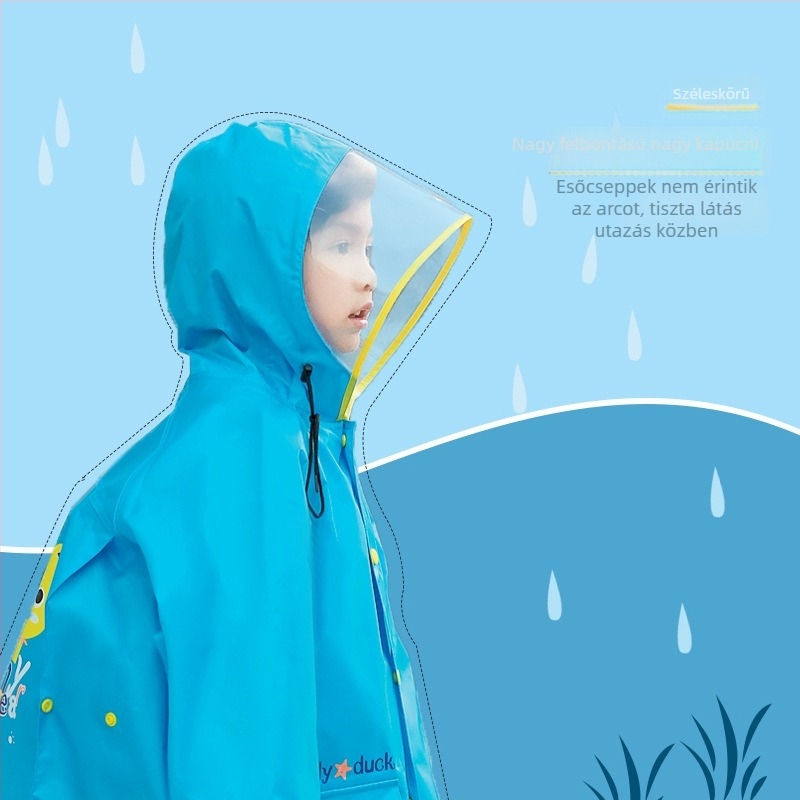 Gyerek esőkabát felosztott mintával, rajzfilm dizájnnal; EVA anyag; vízálló PVC ragasztóréteg; alkalmas gyereknek; poncsó