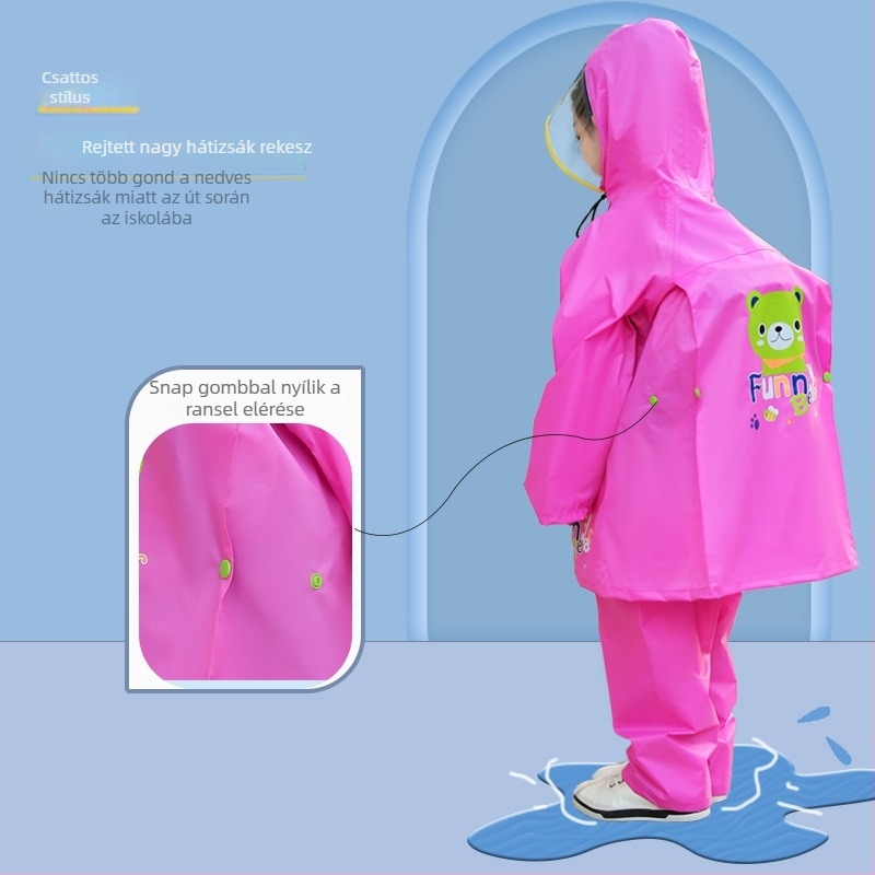 Gyerek esőkabát felosztott mintával, rajzfilm dizájnnal; EVA anyag; vízálló PVC ragasztóréteg; alkalmas gyereknek; poncsó