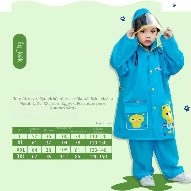 Gyerek esőkabát felosztott mintával, rajzfilm dizájnnal; EVA anyag; vízálló PVC ragasztóréteg; alkalmas gyereknek; poncsó
