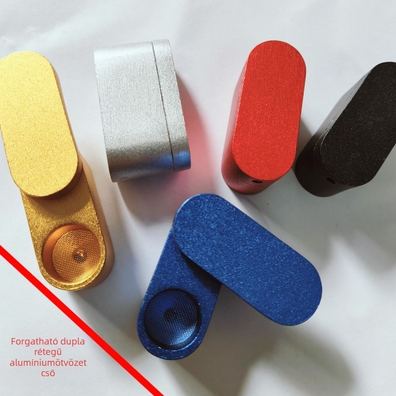 Fém pipa dupla rétegű forgó mechanizmussal, kézben tartható, hordozható