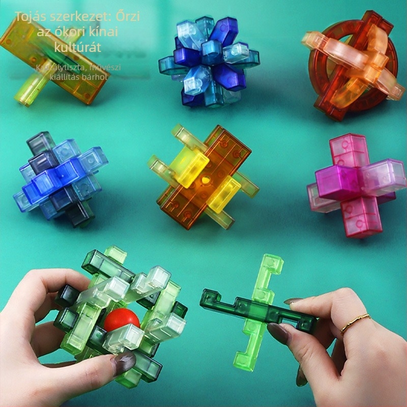 Kong Ming Lock Luban Lock Puzzle Blokkok - Műanyag Oktató Játék 7–14 éveseknek (Brand Bailien)