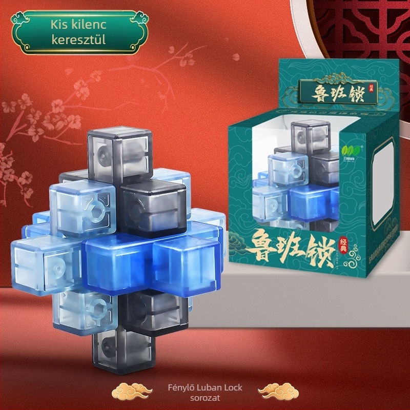 Kong Ming Lock Luban Lock Puzzle Blokkok - Műanyag Oktató Játék 7–14 éveseknek (Brand Bailien)