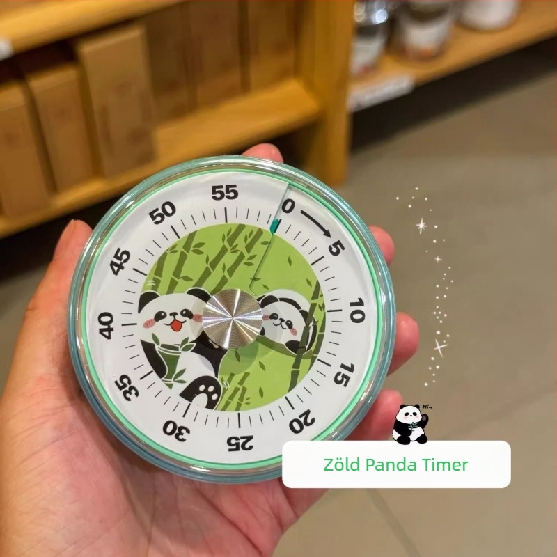 Mechanikus vizuális időzítő, kör alakú műanyag ház, kézi működtetés, tanuláshoz és konyhai főzéshez